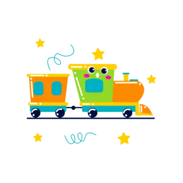 a train with stars on the side