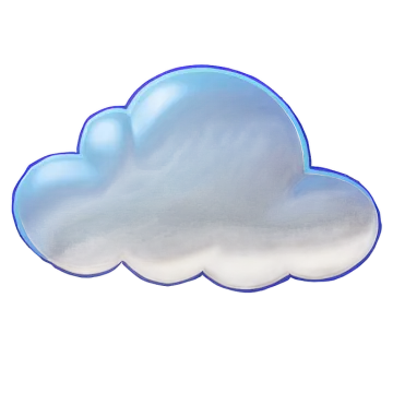 a blue cloud on a white background
