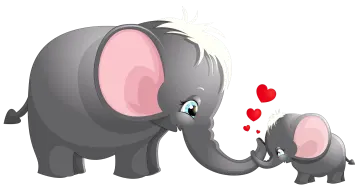 a baby elephant and its mother