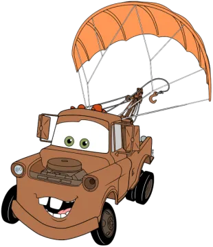 a cartoon truck with an umbrella attached to it