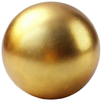 a gold christmas ball on a white background