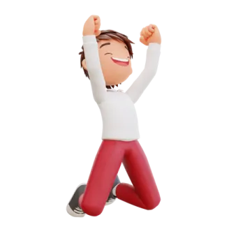 a person with their arms up in the air