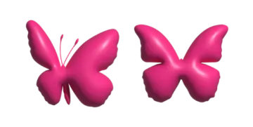 two pink butterflies on a white background