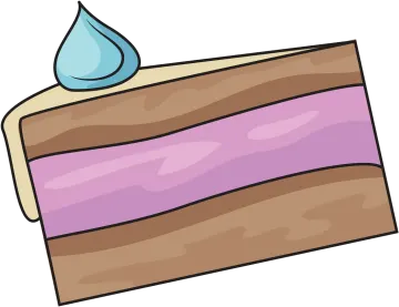 a piece of cake with a water drop