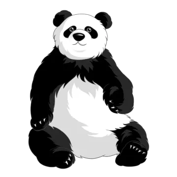 a black and white panda sitting on its back