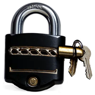 a padlock with a key on it