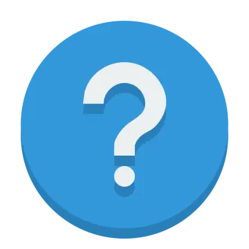 a blue circle with a question mark on it