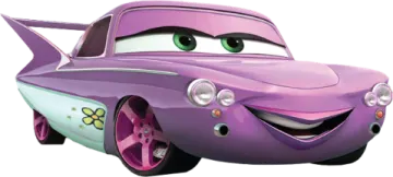 a purple car with a smiling face