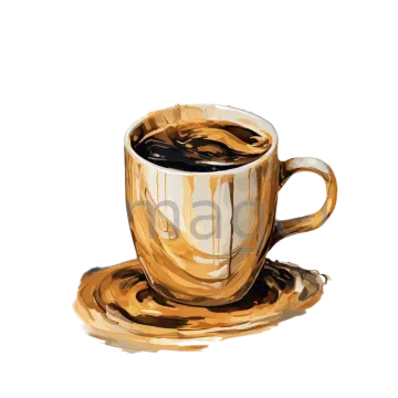 a cup of coffee on a white background