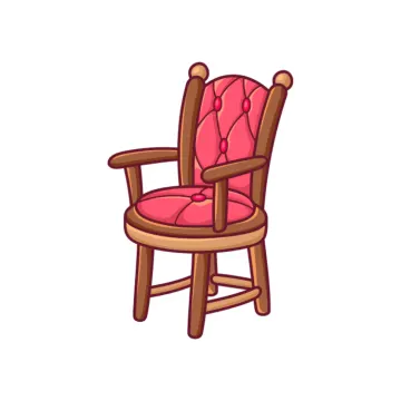 a wooden chair with a pink cushion