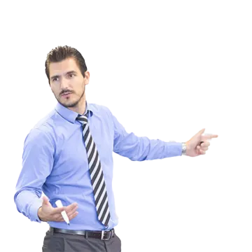 a man wearing a blue shirt
