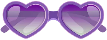 a pair of purple heart shaped sunglasses
