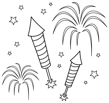 free printable fireworks coloring pages