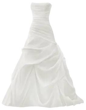 a wedding dress on a white background