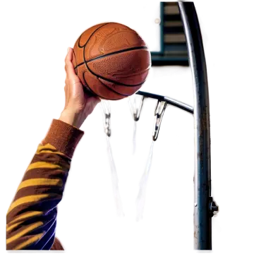 a person holding a basketball in their hand