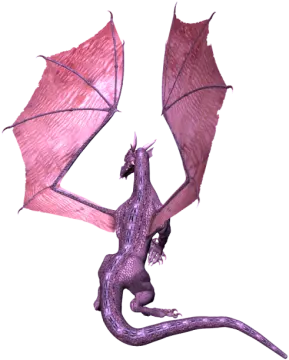 a purple dragon with its wings spread