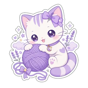 a cute kitten with a ball of yarn