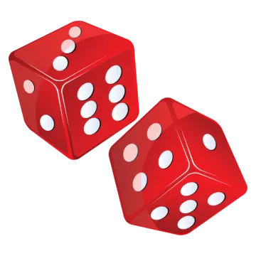 two red dice on a white background