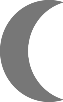 a crescent with the moon behind it