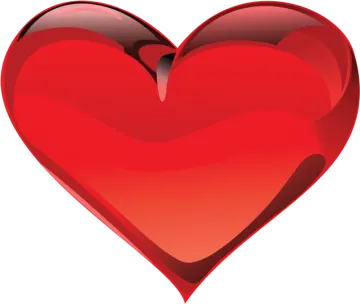 a red heart on a white background