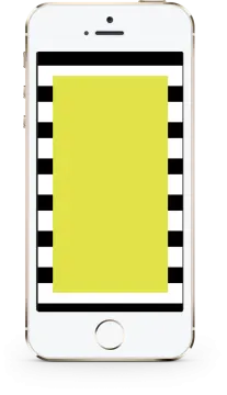 an iphone with a yellow screen on it
