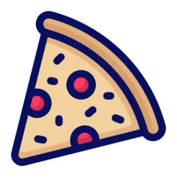 a slice of pizza on a white background