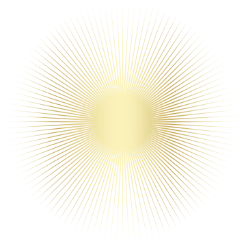 a gold sun burst on a white background