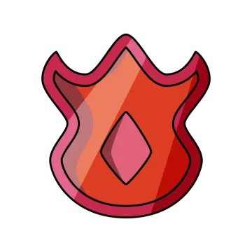 a red fire flame with a white background