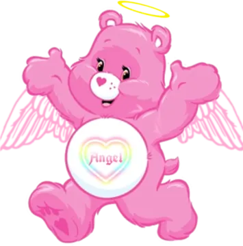 a pink teddy bear with angel wings