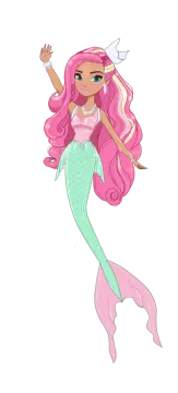 a drawing of a mermaid with pink hair