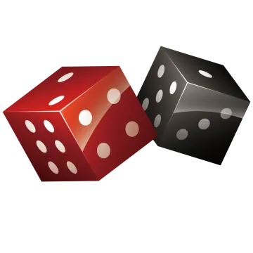 two red and black dice