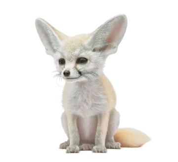 a close up of a small animal on a white background