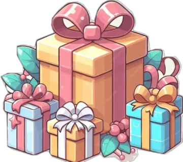 a bunch of presents with bows and ribbons