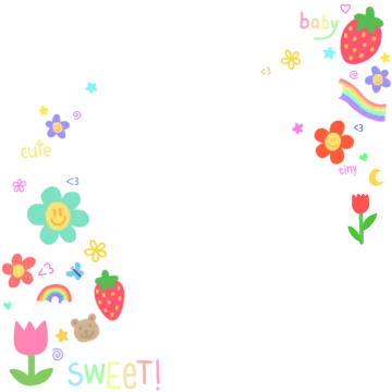 a white background with colorful flowers and hearts