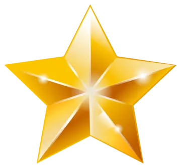 a gold star on a white background