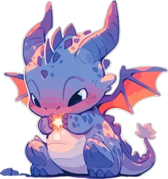 a cute little dragon sitting on the ground