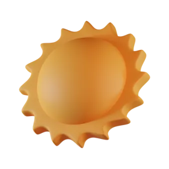 a yellow sun on a white background