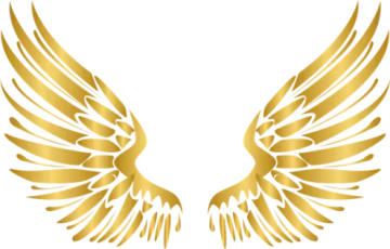 a gold angel wings clipart