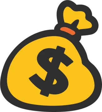 a bag with a dollar sign on it