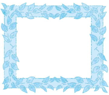 a blue frame with leaves on it