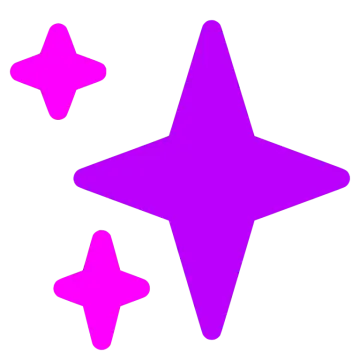 a purple star with three smaller red stars