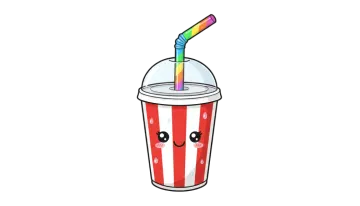 a cup with a straw sticking out of it
