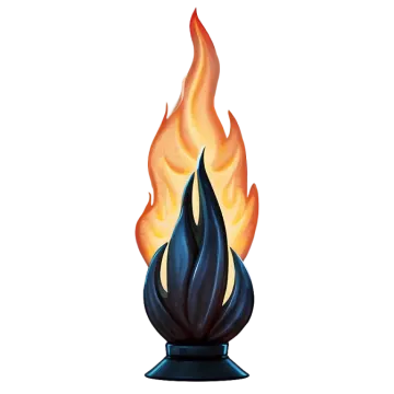 a black flame on a white background