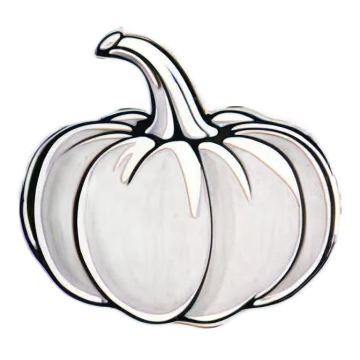 a drawing of a white pumpkin