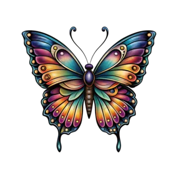 a colorful butterfly tattoo design