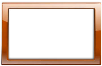 an orange square frame with a white background