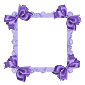 a frame with purple bows on it