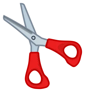 a pair of scissors on a white background