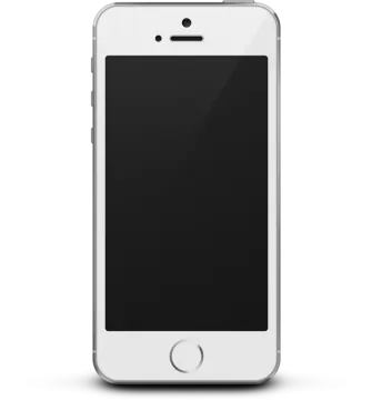 a white iphone with a blank screen