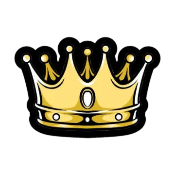 a black and gold crown on a white background